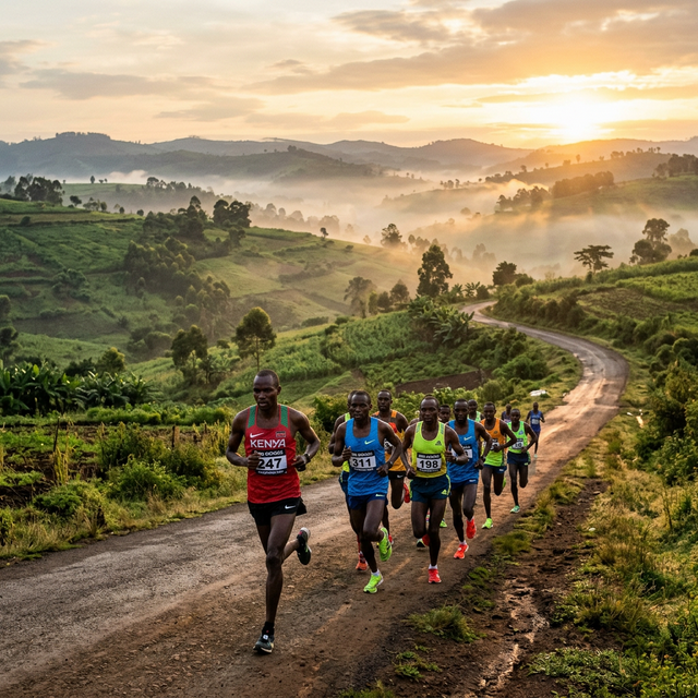 Runners competing in elite sprint